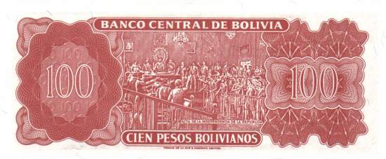 100 Pesos Bolivianos L.13.07.1962